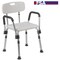Flash Furniture 15" L, Aluminum, White Quick Release Bath Chair DC-HY3523L-WH-GG - alternate 10